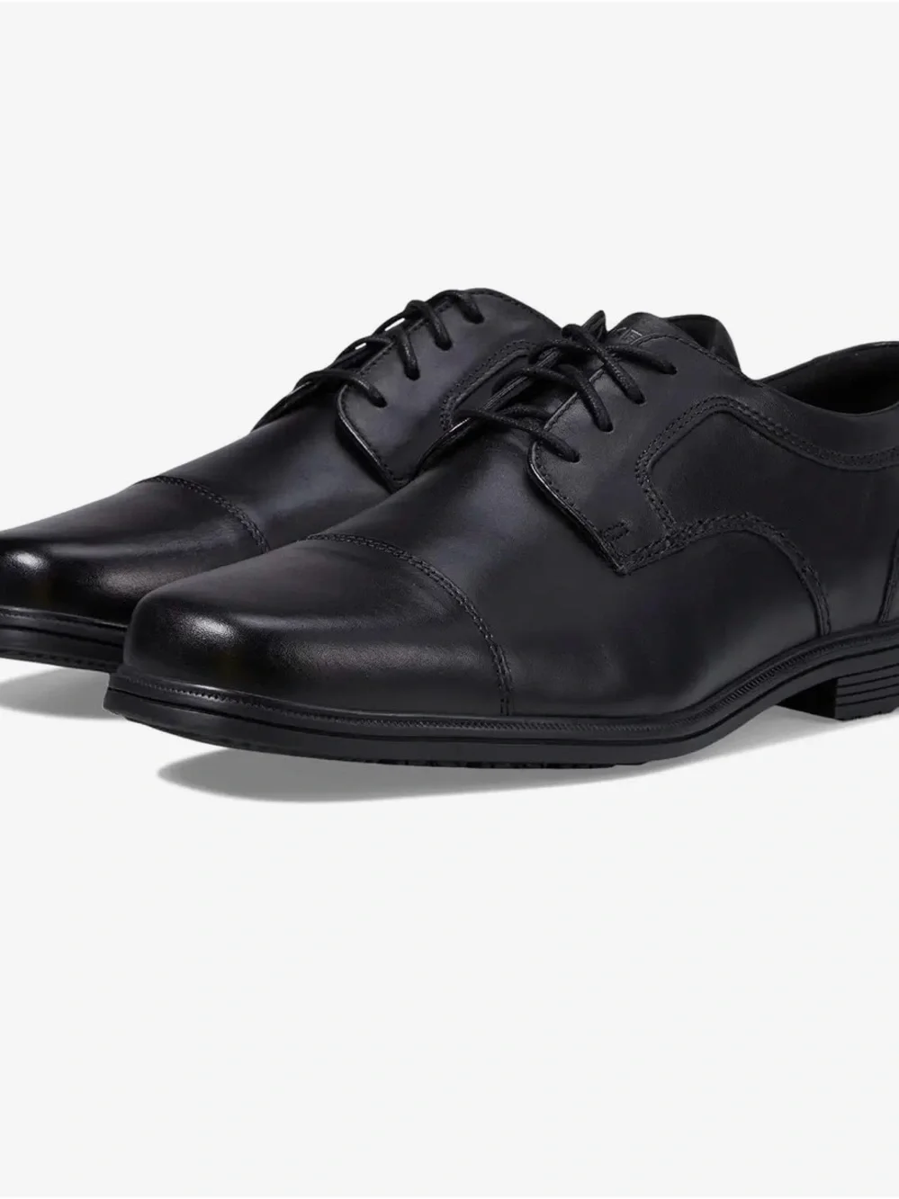 Rockport Black Cap-Toe Derby Lace-Up Shoes